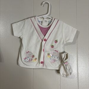 Miniwear Classics Size 6/9m 60% Cotton Set New W/o Tags Top And Booties